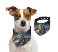 Bandana pour chien Nuit étoilée Les montagnes Écharpe réglable pour animaux de compagnie Bandanas lavables double face pour animaux de compagnie Foulard triangle en coton Écharpe pour chien Chats