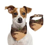 Bandana pour chien Old Wild West Cowboy Town - Écharpe réglable pour animaux de compagnie - Bandana lavable double face en coton triangulaire pour chiens et chats - Accessoires de costume pour chiot