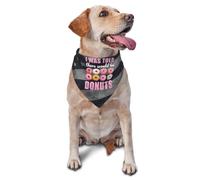 Bandana pour Chien on M'Avait Dit qu'il Y Aurait des Beignets. Triangle pour Animaux De Compagnie Classiques Bavoirs pour Chien, pour Petite, Moyenne Et Grande Taille, Fêtes, Chats, 70x30cm