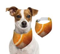 Bandana pour chien orange fruit écharpe pour animaux de compagnie bandana réglable pour animaux de compagnie bandana lavable double face pour animaux de compagnie foulard triangle en coton écharpe
