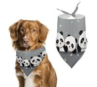 Bandana pour chien panda amusant en forme de triangle lavable en polyester pour chiens et chats de taille moyenne et grande