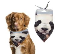 Bandana pour chien panda mignon en coton doux lavable au quotidien en été durable Triangle réversible Convient pour les chiens et chats de petite, moyenne et grande taille