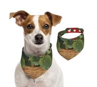 Bandana pour chien - Panier de géranium - Écharpe réglable pour animaux domestiques - Bandana lavable double face en coton - Triangle - Pour chiens et chats - Accessoires de costume pour chiot