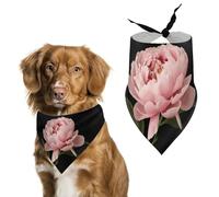 Bandana pour chien pivoine lavable et réglable, écharpe respirante pour animaux de compagnie de petite, moyenne et grande taille, accessoire tendance mignon pour animal de compagnie