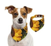 Bandana pour chien - Plusieurs tournesols - Écharpe réglable pour animaux domestiques - Bandana lavable double face en coton - Triangle - Pour chiens et chats - Accessoires de costume pour chiot