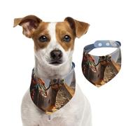 Bandana pour chien pyramide chameau réglable pour animaux de compagnie bandanas lavables double face en coton triangle bavoir pour chiens et chats écharpes pour chiot Accessoires de costume L