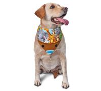 Bandana pour Chien Rainbow Animals on Noah's Ark Print Écharpe Triangulaire Birthday Party Bavoirs Triangulaires Chat Triangle Dog Scarf pour Chiens Chats Chiot Petit Moyen Grand 30X70Cm