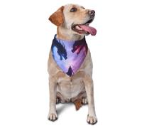 Bandana pour Chien Red and Blue Fire Dragon Print Bavoirs Triangulaires Chat Écharpe Triangulaire Animaux De Compagnie Triangle Dog Scarf pour Petit Moyen Grand Accessoires 30X70Cm