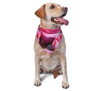 Bandana pour chien rose et papillons - Accessoires pour chiens de petite et moyenne taille - Accessoire photo - Bandana triangulaire réglable - Lavable - Pour chien