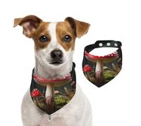 Bandana pour chien rouge et blanc champignon écharpe réglable pour animaux de compagnie bandanas lavables double face en coton triangle bavoir pour chiens et chats écharpes pour chiot accessoires de