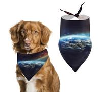 Bandana pour Chien Space Planet Earth Bavoirs pour Chien Décorer Bandana Pets Birthday Party Bavoirs Triangulaires pour Séances Photo Petit Moyen Grand 30X70Cm