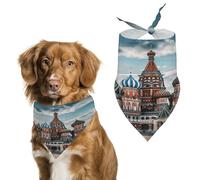 Bandana pour Chien St Basil Cathedral Red Square in Moscow Écharpe Triangulaire Chat Triangle Dog Scarf Respirant Bandana Pets pour Accessoires Party Dress Up 30X70Cm