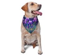 Bandana pour Chien Starry Night Iris Field Print Écharpe Triangulaire Respirant Bandana Pets Animaux De Compagnie Triangle Dog Scarf pour Accessoires Petit Moyen Grand 30X70Cm