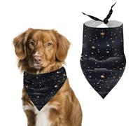 Bandana pour Chien Stars and Moon on Dark Background Triangle Dog Scarf Animaux De Compagnie Bavoirs Triangulaires Décorer Bandana Pets pour Chiens Chats Chiot Séances Photo 30X70Cm