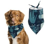 Bandana pour Chien Succulent Plants and Cactus Écharpe Triangulaire Animaux De Compagnie Bandana Pets Respirant Bavoirs Triangulaires pour Petit Moyen Grand Accessoires 30X70Cm