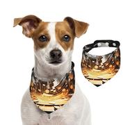 Bandana pour chien sur le thème musical clefs de musique écharpe réglable pour animaux de compagnie bandana lavable double face pour animaux de compagnie foulard triangle en coton écharpe pour chien