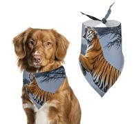 Bandana pour chien Tiger Moon pour nourrir et toiletter, bavoirs triangulaires lavables pour animaux domestiques pour chats et chiens