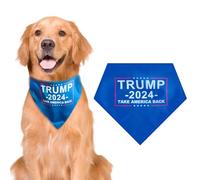 Bandana pour chien Trump - Bandana triangulaire respirant pour animal domestique - Motif drapeau américain - Pour chiens de taille moyenne et grande