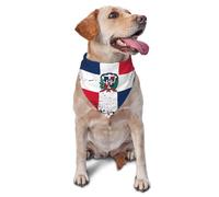 Bandana pour Chien Vintage Dominican Republic Flag Décorer Écharpe Triangulaire Chat Bavoirs pour Chien pour Party Dress Up Séances Photo 30X70Cm