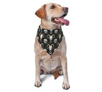 Bandana pour Chien Vintage Noir et doré avec imprimé tête de Mort de chèvre, Ajustable, Mignon, pour Chat et Chien, Foulard Triangulaire, Bavoir, écharpe, Mouchoir, Accessoires
