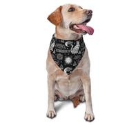 Bandana pour Chien Vintage Skull Dangerous Magical Game Magic Spiritual Board Sun Moon Black Respirant Triangle Dog Scarf Chat Bandana Pets pour Petit Moyen Grand Séances Photo