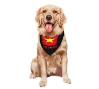 Bandana pour Chien Vintage Vietnam Vietnamese Flag Birthday Party Bandana Pets Chat Triangle Dog Scarf pour Chiens Chats Chiot Petit Moyen Grand 30X70Cm