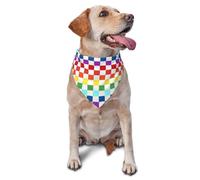 Bandana pour Chien White Rainbow Race Checkered Flag Birthday Party Bavoirs Triangulaires Chat Écharpe Triangulaire pour Accessoires Séances Photo 30X70Cm