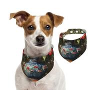 Bandana pour chiens de petite, moyenne et grande taille, motif fleurs dans un vase, foulard triangle pour fille ou garçon
