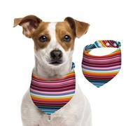 Bandana pour chiens de petite, moyenne et grande taille, motif lignes colorées, foulard triangle pour fille ou garçon