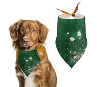 Bandana réglable à motif orange et vert pour animaux de compagnie - Foulards triangulaires mignons pour chiots et chats de petite et moyenne taille