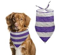 Bandana réglable en papier texturé à rayures violettes et blanches pour chien et chat