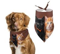 Bandana réglable pour chaton mignon noir et orange pour animal de compagnie - Écharpe triangulaire pour chiot et chat de petite et moyenne taille