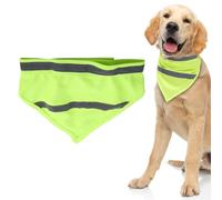 Bandana Réglable pour Chien, Ajustable Écharpe pour Animaux Compagnie Avec Collier Avec Nœuds Papillon pour Chien Collier écharpe Réfléchissant pour Animaux de Compagnie (M-Jaune Fluo)