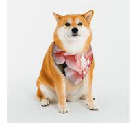 Bandana réglable pour chien avec fleurs de pivoine et rose - Bandana de Noël pour animaux de compagnie - Bavoirs triangulaires doux et respirants pour chats de petite, moyenne et grande taille