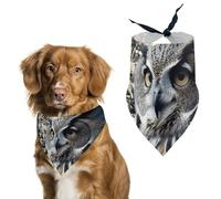 Bandana réglable pour chien chouette et lune - Décoration de fête pour animal domestique - Écharpe triangulaire pour chiot et chat de petite et moyenne taille