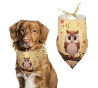 Bandana réglable pour chien en forme de chouette - Décoration pour animal domestique - Écharpe triangulaire pour chiot et chat de petite et moyenne taille