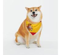 Bandana réglable pour chien et chat avec drapeau espagnol - Noir