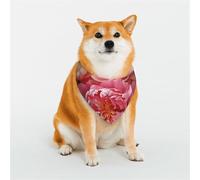 Bandana réglable pour chien, motif fleurs de pivoine, bandanas pour animaux de compagnie, écharpe triangulaire, doux et respirant pour chats de petite, moyenne et grande taille