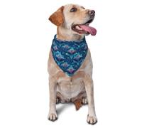 Bandana rétro bleu imprimé raie manta pour chiens de petite, moyenne et grande taille, réglable, mignon chat chien, foulard triangle bavoirs écharpe mouchoir accessoires