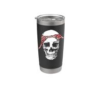 Bandana rétro Hip Hop Skull & Red Do Rag Old School Rap Gobelet isotherme en acier inoxydable double paroi