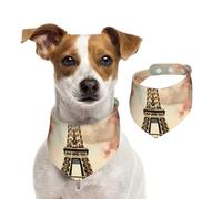 Bandana rétro Tour Eiffel Paris Fleur Chien Chat Bandana 1PC Accessoires pour petits chiens