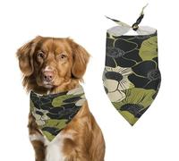Bandana réversible en coton doux pour chien et chat avec motif floral vert olive - Lavable au quotidien - Durable - Triangle réversible - Convient pour les chiens et chats de petite, moyenne et grande
