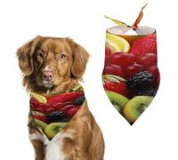 Bandana réversible en coton doux pour chien Motif fruits frais Lavable au quotidien En été Durable Triangle Réversible Convient pour les chiens et chats de petite, moyenne et grande taille