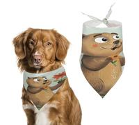 Bandana réversible en coton doux pour chiot, motif marmotte tenant des fleurs, lavable au quotidien en été, durable, triangulaire, convient pour les chiens et chats de petite, moyenne et grande taille