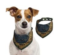 Bandana réversible en coton pour chien Motif drapeau du Brésil - Bavoir réglable pour petit et grand chien pour anniversaire de mariage - Impression double face
