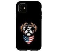 Bandana Shih Tzu avec Drapeau américain Coque pour iPhone 11