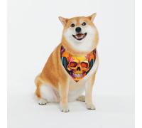 Bandana squelette écoutant de la musique pour chien, foulard lavable pour chien de petite et grande taille pour fille ou garçon, accessoires pour animaux de compagnie