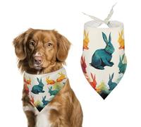 Bandana triangle arc-en-ciel pour chien en polyester lavable pour chiens et chats de taille moyenne et grande