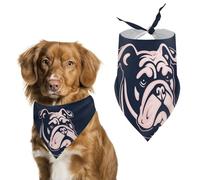 Bandana triangle blanc avec logo pour chien - Lavable - En polyester - Pour chiens et chats de taille moyenne et grande