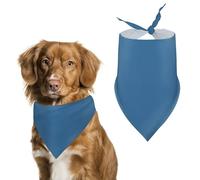 Bandana triangle bleu marine pour chien en polyester lavable - Bandana mignon pour animaux de compagnie - Pour chiens et chats de taille moyenne et grande
